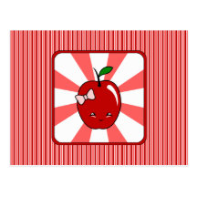 Kawaii Apple (chica) Tarjetas Postales