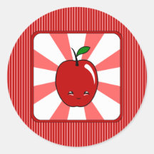 Kawaii Apple (muchacho) Pegatina Redonda