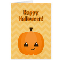 Kawaii lindo Jack o'Lantern Tarjetas