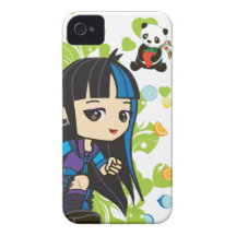 Kawaii Mika la panda punky 4S/4 del chica iPhone 4 Case-Mate Coberturas