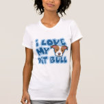 Kawaii mis mujeres del pitbull de I amor Camiseta