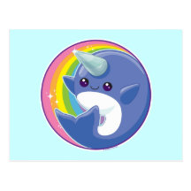 Kawaii Narwhal Tarjetas Postales