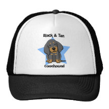 Kawaii negro y Coonhound del moreno Gorros Bordados