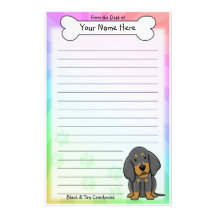 Kawaii negro y efectos de escritorio del Coonhound Papelería De Diseño