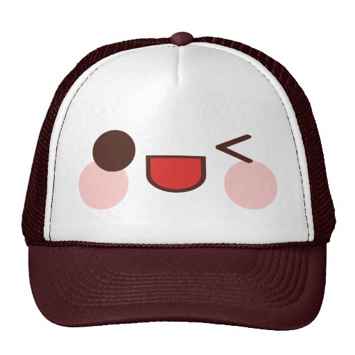 Kawaii Winky dulce hace frente al amigo feliz de l Gorros Bordados