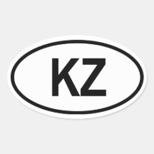 Kazajistán "KZ " Pegatina De Oval