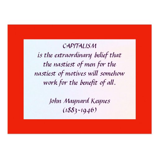 KEYNES en la postal del CAPITALISMO