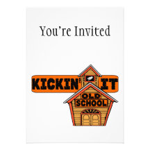 Kickin él escuela vieja invitacion personalizada