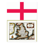 Kingdome del mapa/de la bandera de Inglaterra (Rei Tarjeta Postal