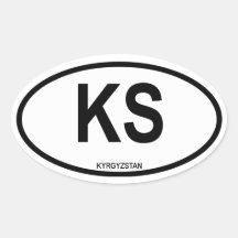 Kirguistán "KS " Calcomanías Óvales