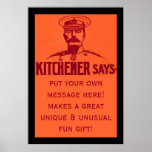 Kitchener dice el vintage adaptable de la diversió impresiones