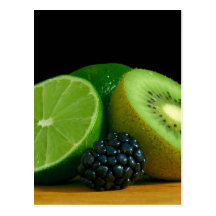 Kiwi y cal tarjeta postal