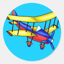 Kleines Flugzeug Runder Aufkleber