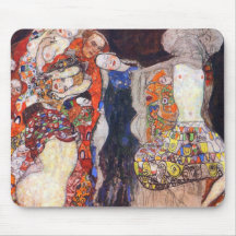 Klimt adorna a la novia con velo y la guirnalda tapetes de ratones