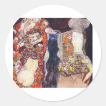 Klimt adorna a la novia con velo y la guirnalda pegatinas redondas