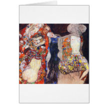 Klimt adorna a la novia con velo y la guirnalda felicitaciones
