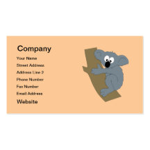 Koala del dibujo animado plantilla de tarjeta personal
