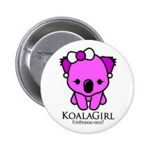 Koala Girl Botón