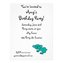 Koala linda de la turquesa invitaciones personales 