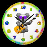 Koala que juega el reloj de la guitarra reloj de pared