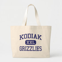 Kodiak Alaska de la escuela secundaria de los gris Bolsas Lienzo