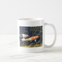 Koi en su café taza de café