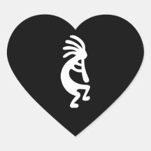 Kokopelli Calcomania Corazon