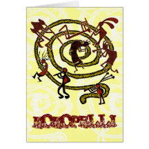 Kokopelli y espiral - tarjeta de felicitación #1