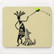 Kokopelli y perro tapete de ratón