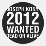 kony2012 quiso al pegatina redondo muerto o vivo