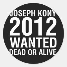 kony2012 quiso al pegatina redondo muerto o vivo