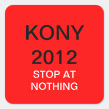 KONY 2012 PEGATINA CUADRADAS PERSONALIZADAS