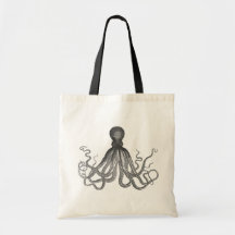 Kraken - pulpo gigante negro/Cthulu Bolsas De Mano
