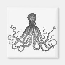 Kraken - pulpo gigante negro/Cthulu Imán Para Frigorífico