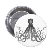 Kraken - pulpo gigante negro/Cthulu Pins