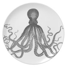 Kraken - pulpo gigante negro/Cthulu Plato De Cena