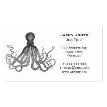 Kraken - pulpo gigante negro/Cthulu Plantillas De Tarjetas De Visita