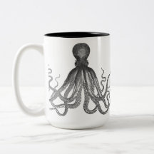 Kraken - pulpo gigante negro/Cthulu Tazas