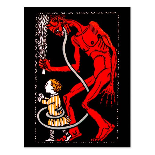 Krampus tiene una lengua larga tarjetas postales