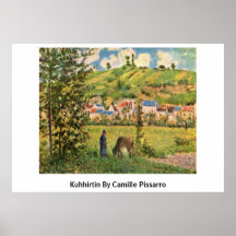 Kuhhirtin de Camille Pissarro Poster