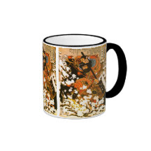 Kyusempo Sakucho en un semental negro Tazas