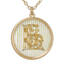 L de la "collar inicial raya del Pin del oro" del 