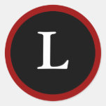 L: L inicial letra pegatina rojo, blanco y negro d