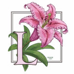 L para el monograma de la flor del lirio esculturas fotográficas