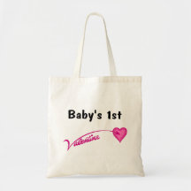La 1ra tarjeta del día de San Valentín del bebé Bolsas De Mano