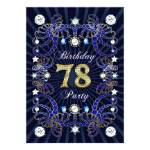 la 78.a fiesta de cumpleaños invita con las masas  invitación