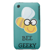 La ABEJA sea abeja linda GEEKY con los vidrios iPhone 3 Case-Mate Carcasa