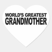 La abuela más grande del mundo calcomanía corazón