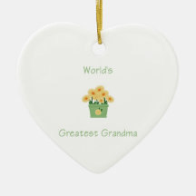 la abuela más grande del mundo (flores amarillas) adorno