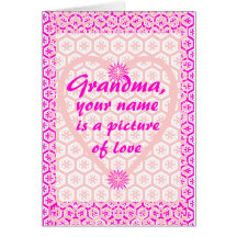 La abuela, su nombre es una imagen del amor tarjetón